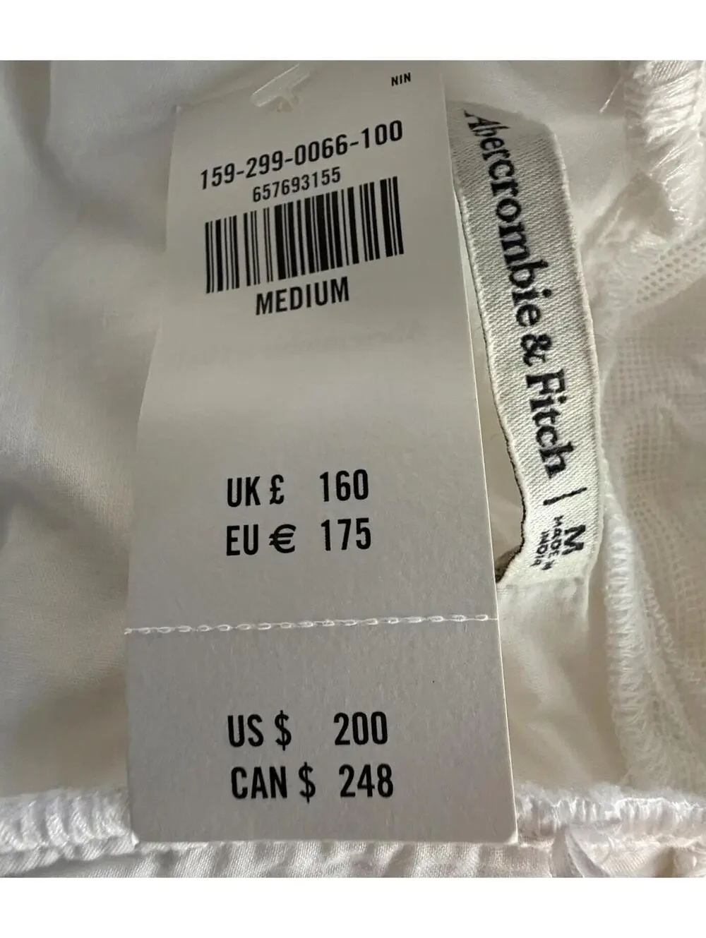 NWT A & F Bohemian White Maxi Dress size M